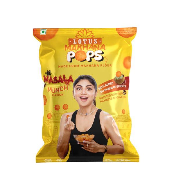 Lotus Makhana Pops Masala Munch Flavour Pillow Pouch
