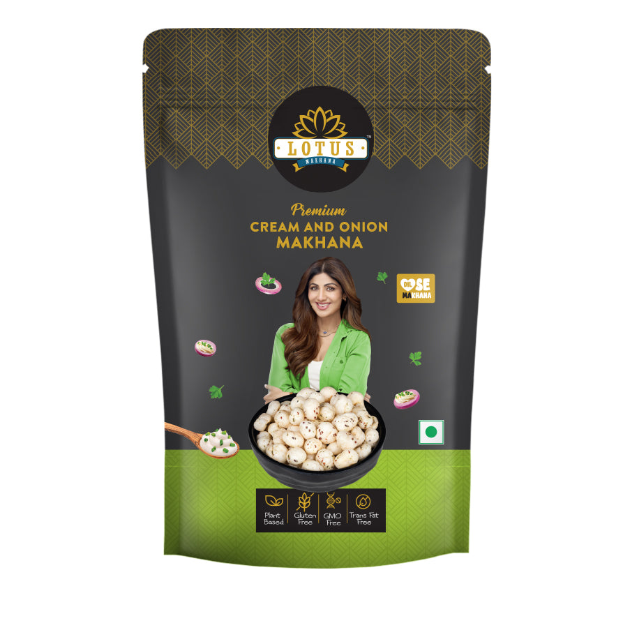 Lotus Flavoured Makhana Cream And Onion 55g – Pack Of 2