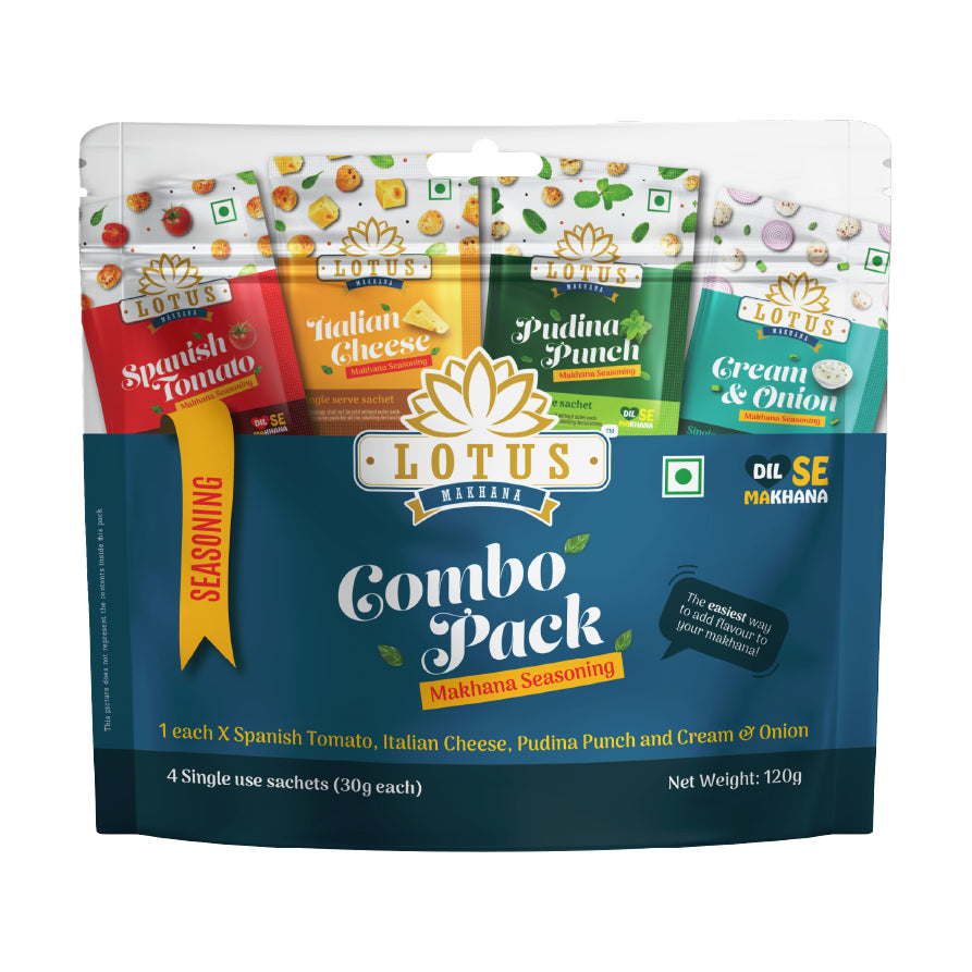 Lotus Makhana Seasoning Combo-Pack 120gm