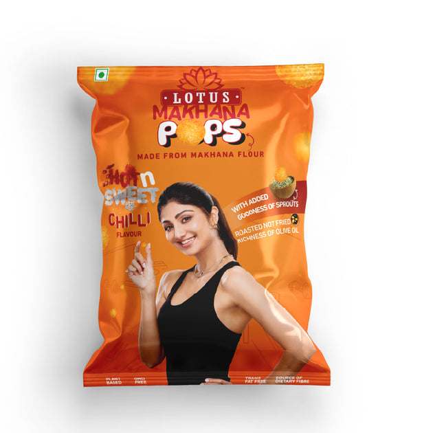 Lotus Makhana Pops Hot n Sweet Chilli Flavour Pillow Pouch
