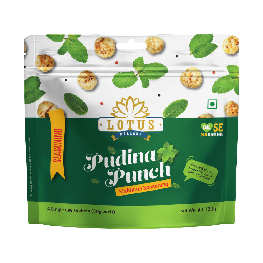 Lotus Makhana Seasoning Pudina Punch Flavour 120gm