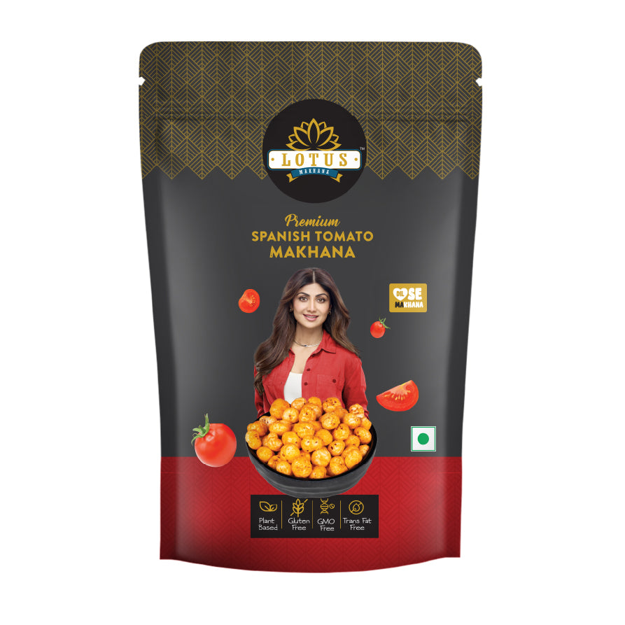 Lotus Makhana Spanish Tomato Flavour 55g - Pack Of 2