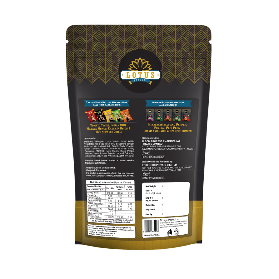 Lotus Makhana Italian Cheese Flavour 55g - Pack Of 2