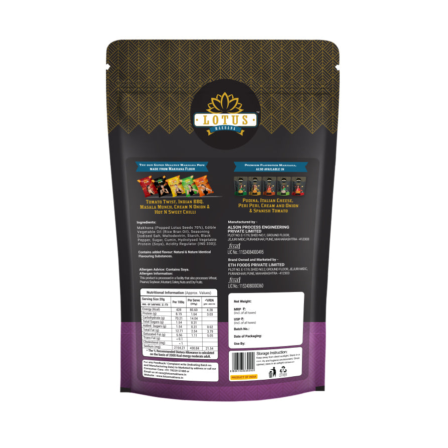 Lotus Makhana Himalayan Salt And Pepper Flavour 55g - Pack Of 2