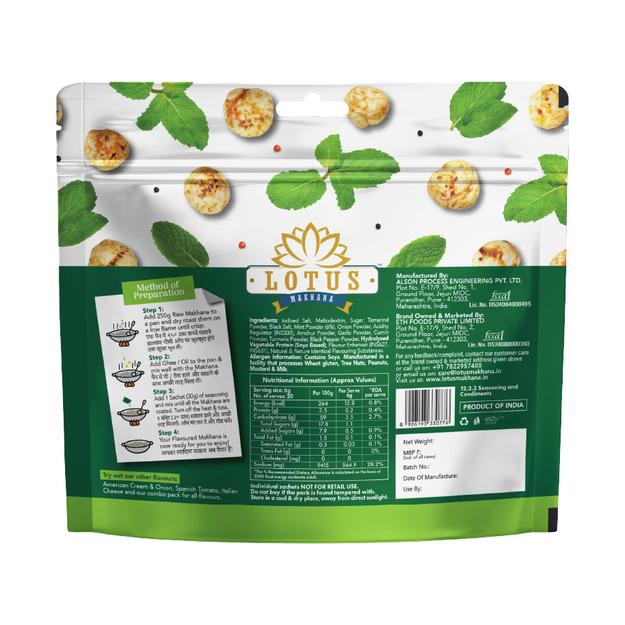 Lotus Makhana Seasoning Pudina Punch Flavour 120gm