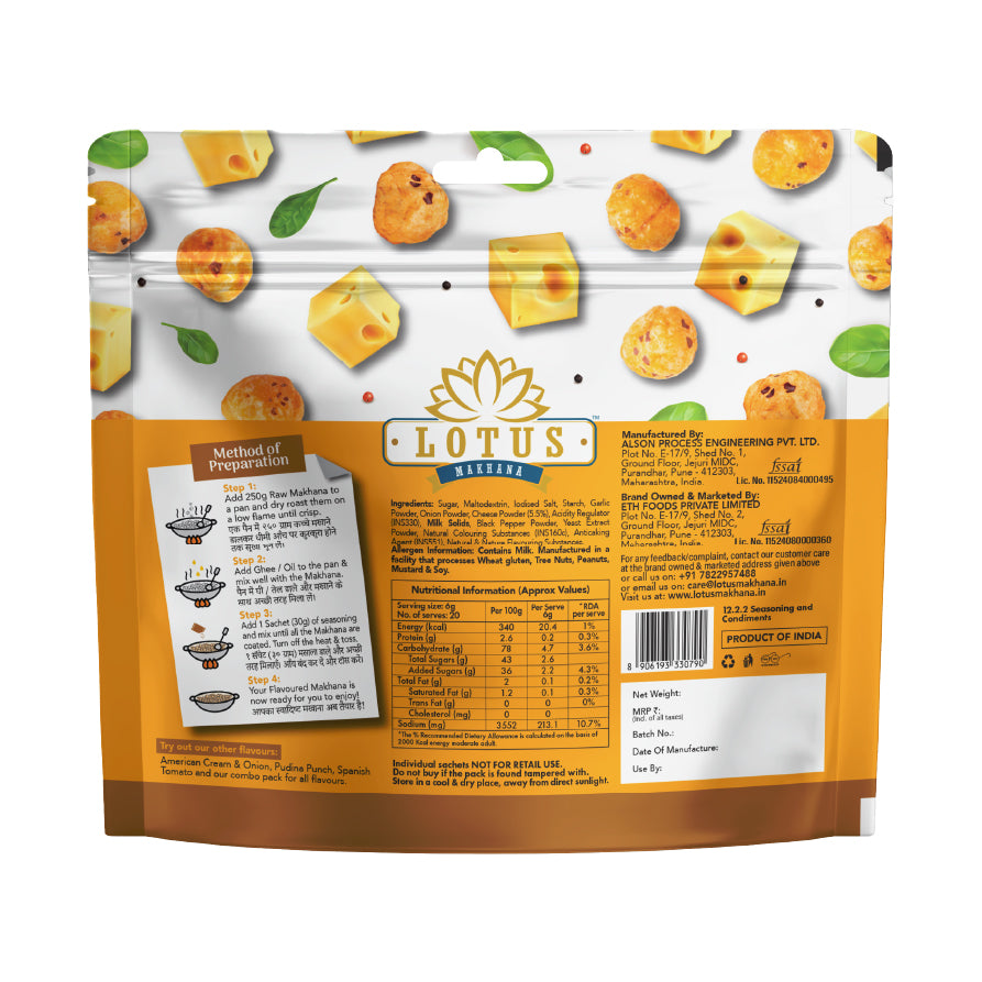 Lotus Makhana Seasoning Italian Cheese Flavour 120gm