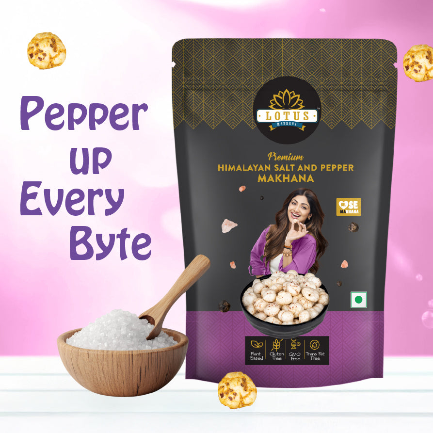 Lotus Makhana Himalayan Salt And Pepper Flavour 55g - Pack Of 2