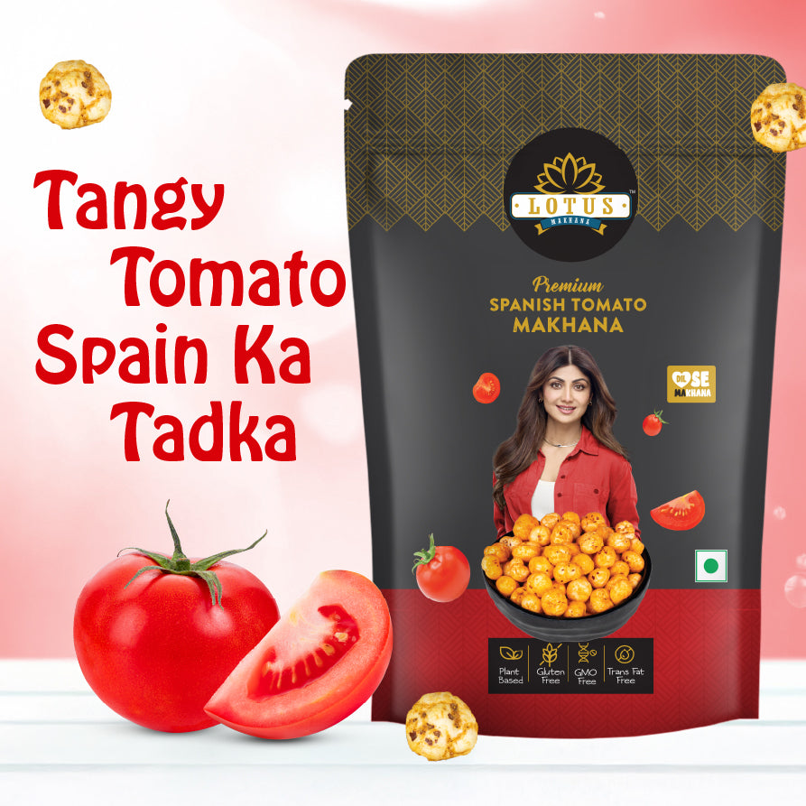 Lotus Makhana Spanish Tomato Flavour 55g - Pack Of 2