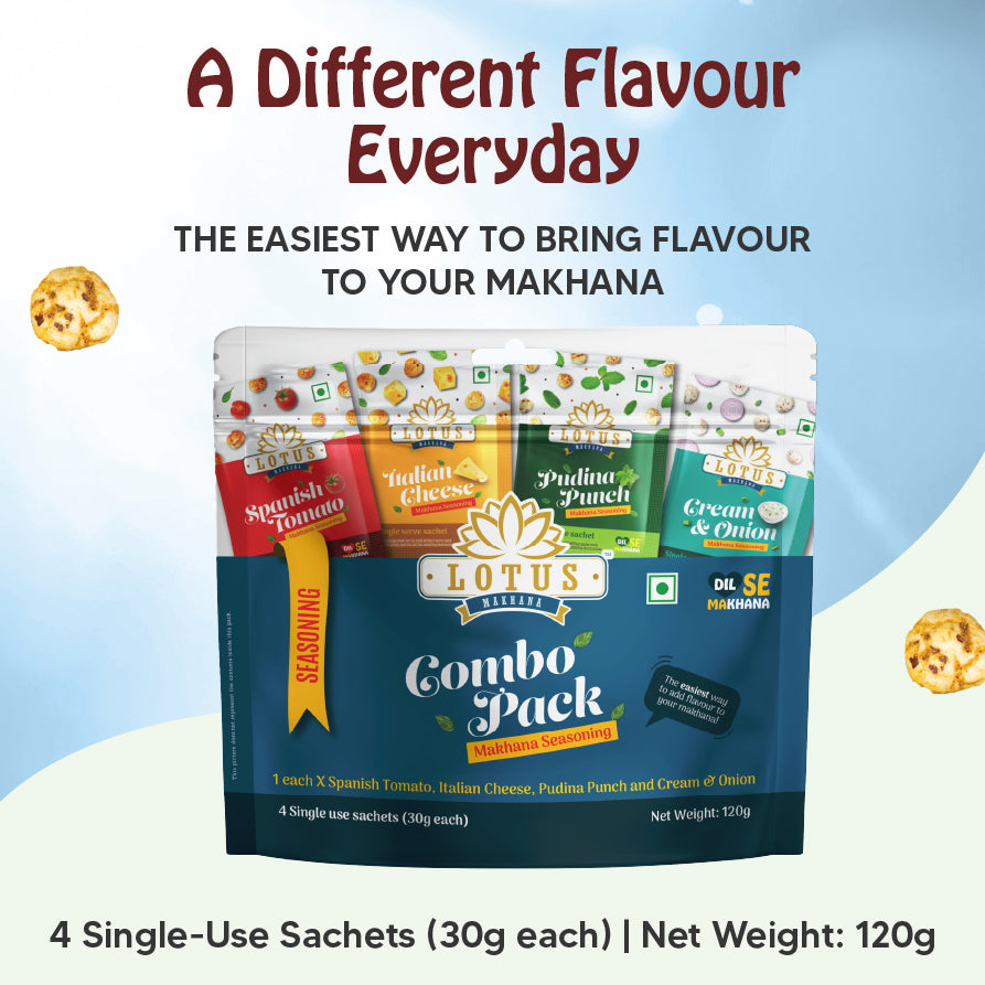 Lotus Makhana Seasoning Combo-Pack 120gm