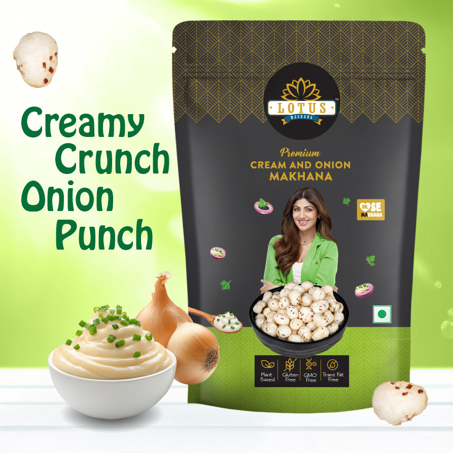 Lotus Flavoured Makhana Cream And Onion 55g – Pack Of 2