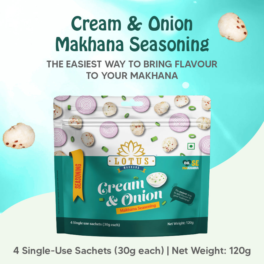 Lotus Makhana Seasoning Cream & Onion Flavour 120gm