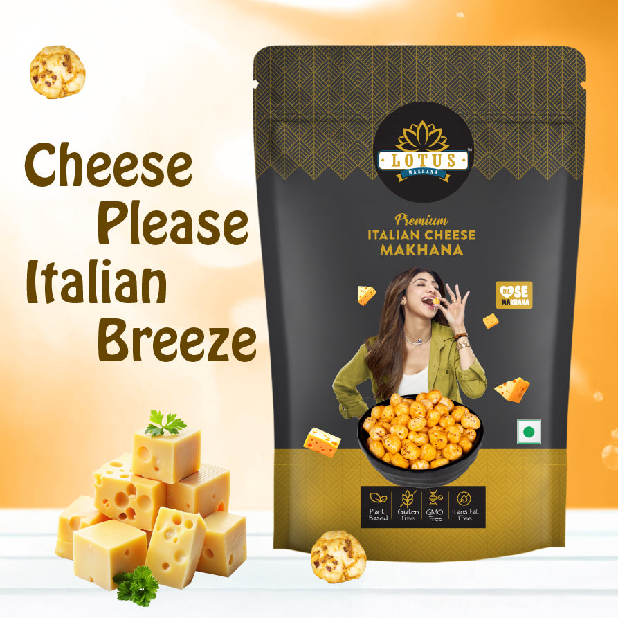 Lotus Makhana Italian Cheese Flavour 55g - Pack Of 2