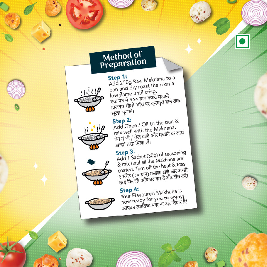 Lotus Makhana Seasoning Combo-Pack 120gm