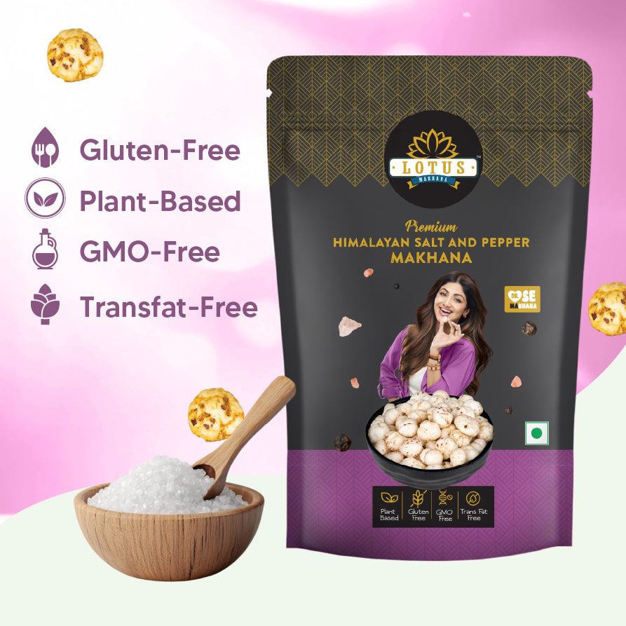 Lotus Makhana Himalayan Salt And Pepper Flavour 55g - Pack Of 2