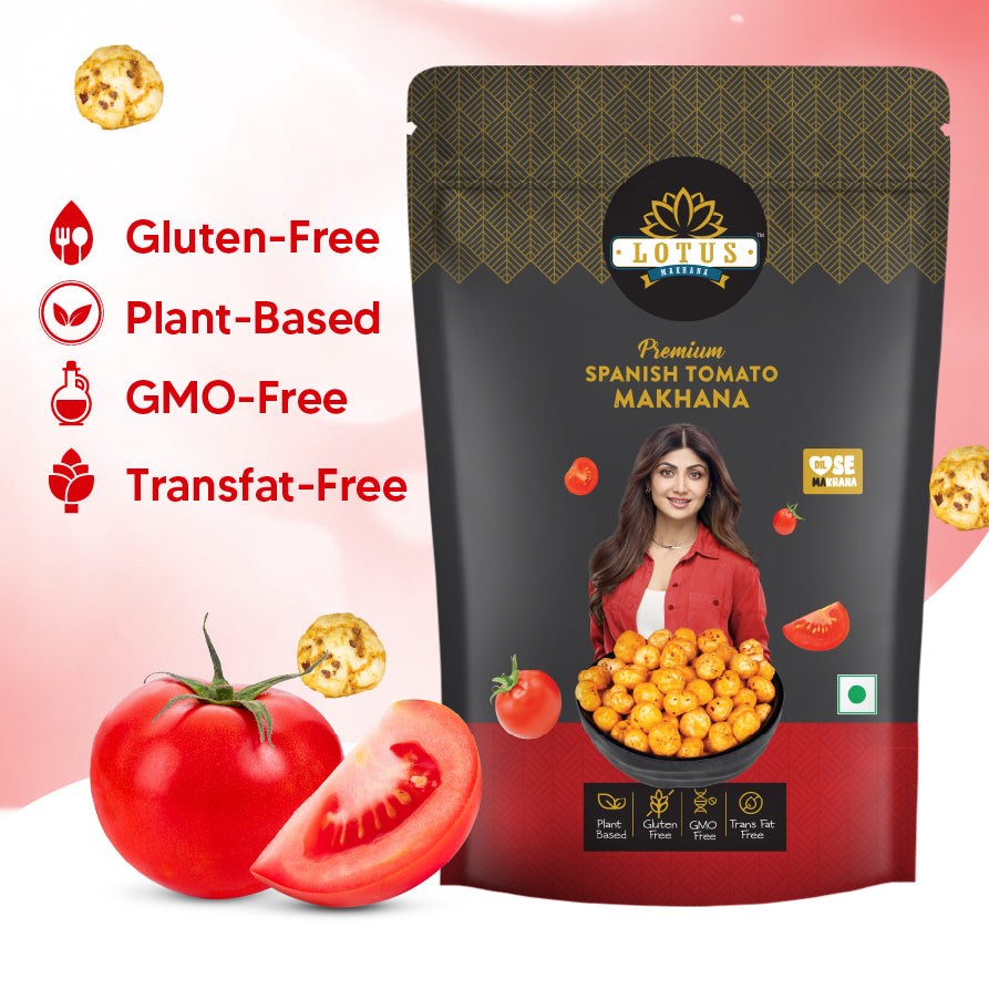 Lotus Makhana Spanish Tomato Flavour 55g - Pack Of 2