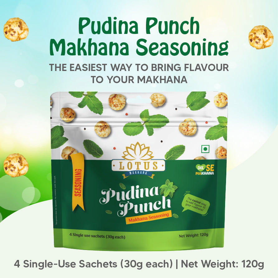 Lotus Makhana Seasoning Pudina Punch Flavour 120gm