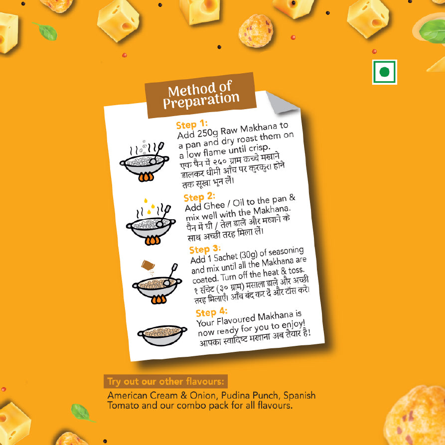 Lotus Makhana Seasoning Italian Cheese Flavour 120gm