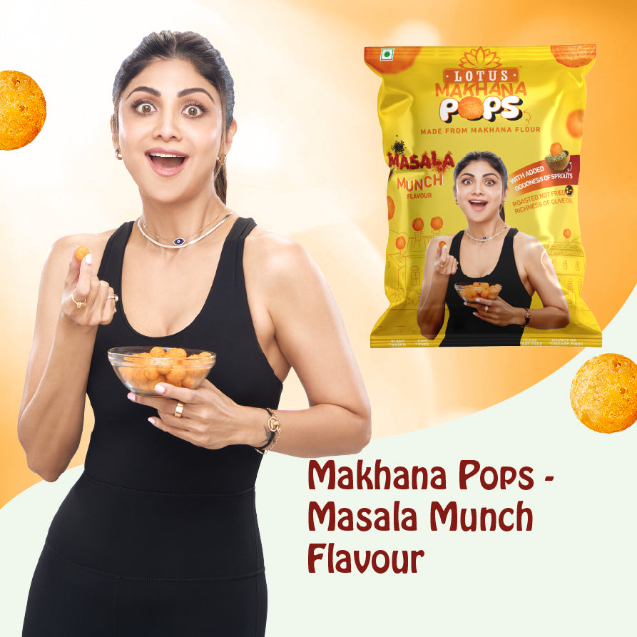 Lotus Makhana Pops Masala Munch Flavour 50g - Pack Of 3