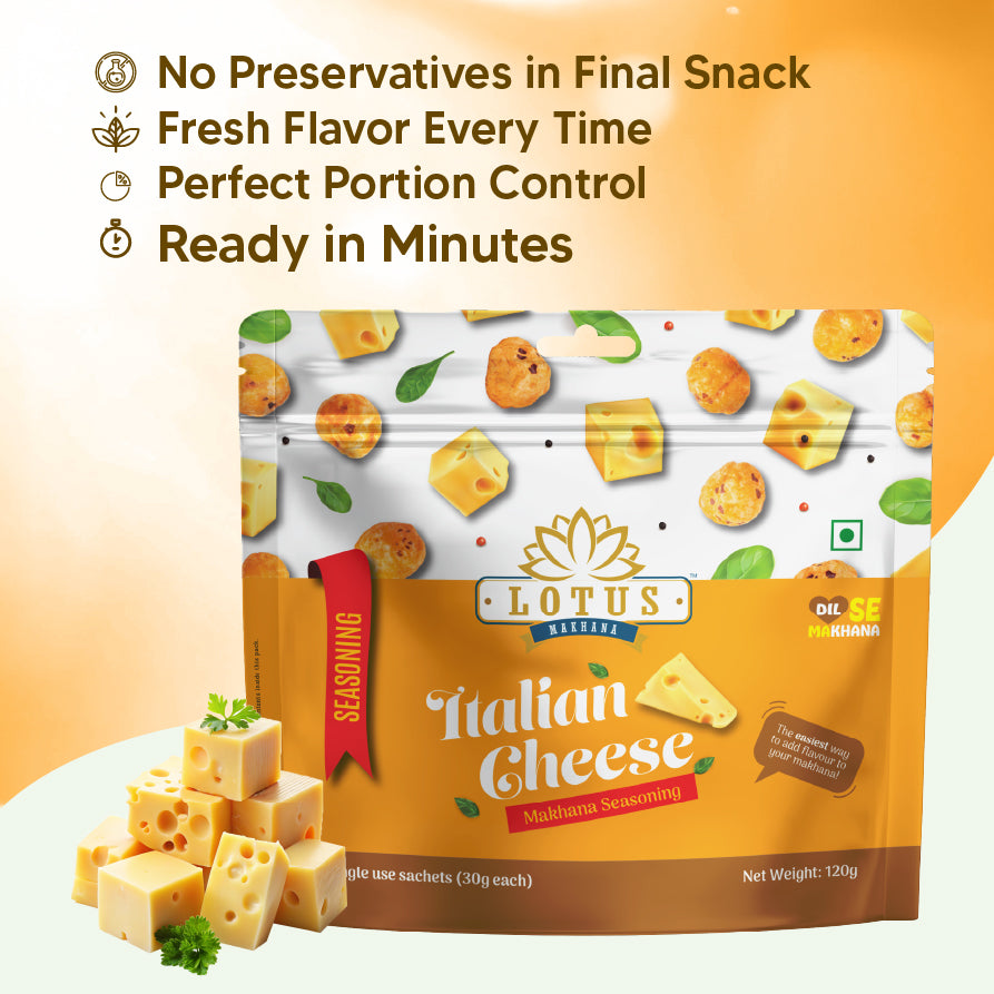 Lotus Makhana Seasoning Italian Cheese Flavour 120gm