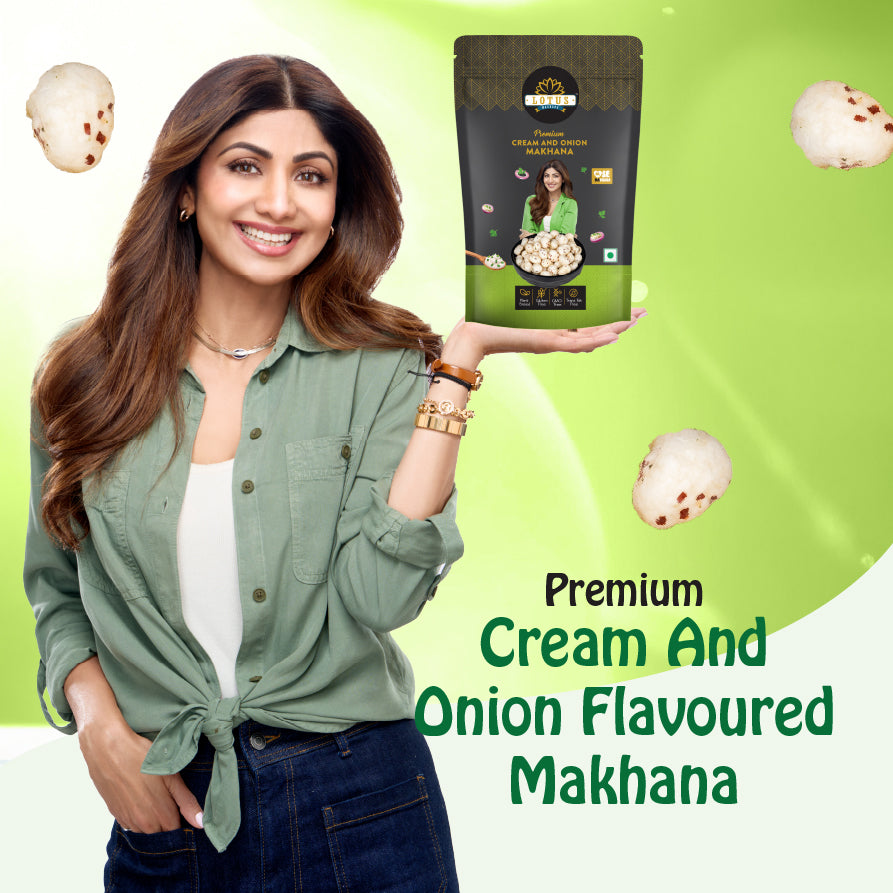 Lotus Flavoured Makhana Cream And Onion 55g – Pack Of 2