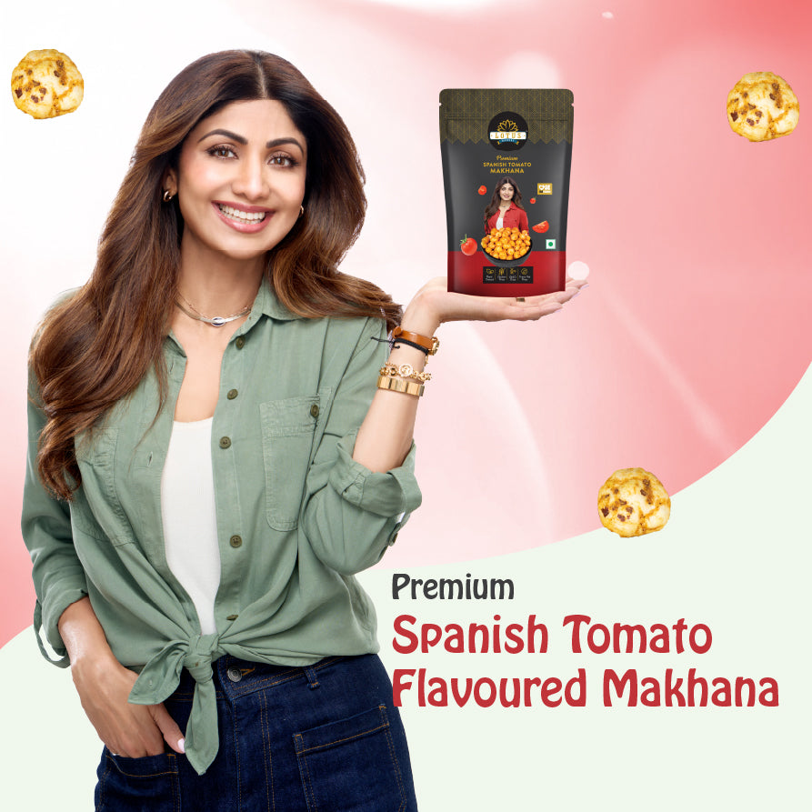 Lotus Makhana Spanish Tomato Flavour 55g - Pack Of 2
