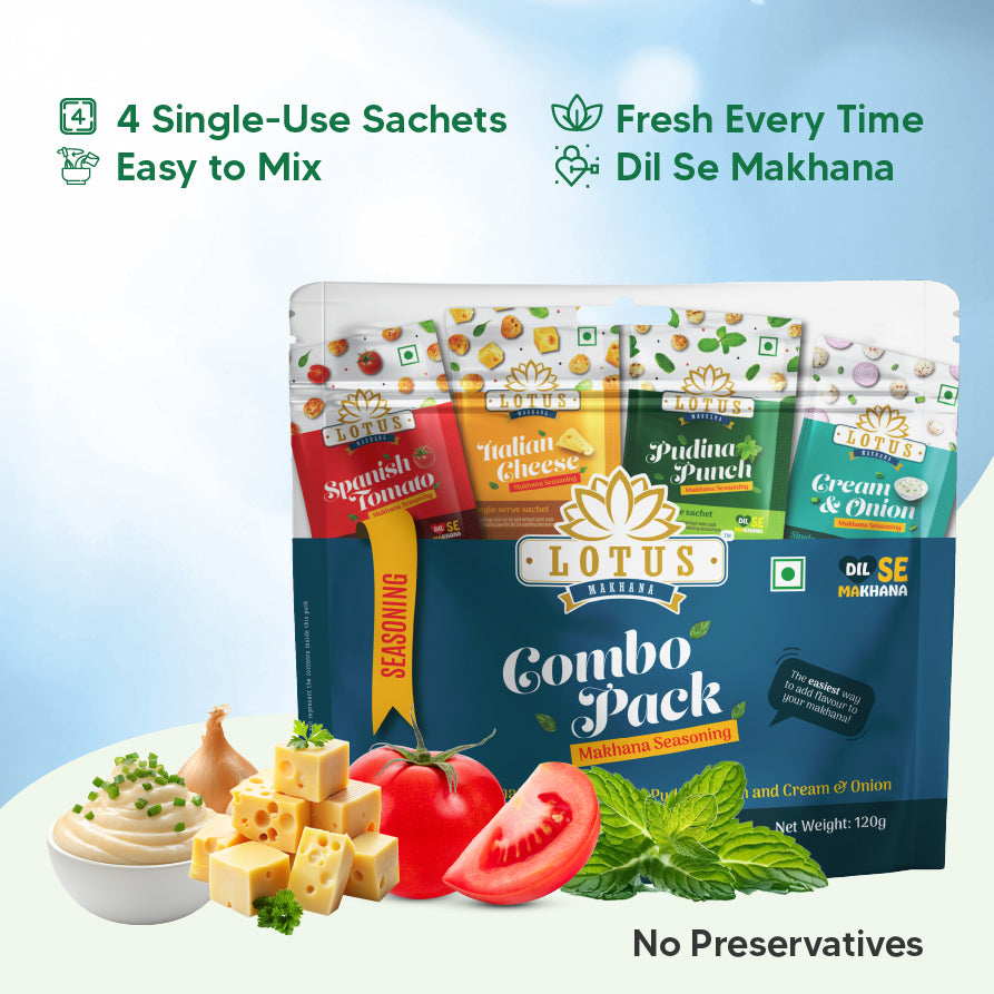 Lotus Makhana Seasoning Combo-Pack 120gm