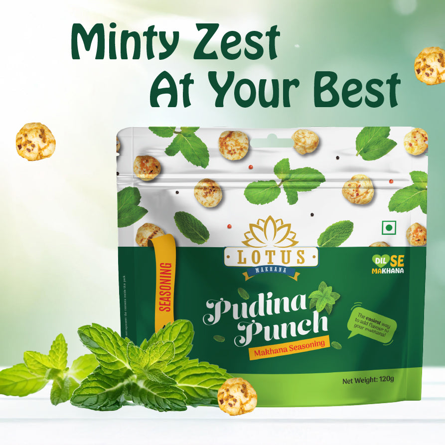 Lotus Makhana Seasoning Pudina Punch Flavour 120gm