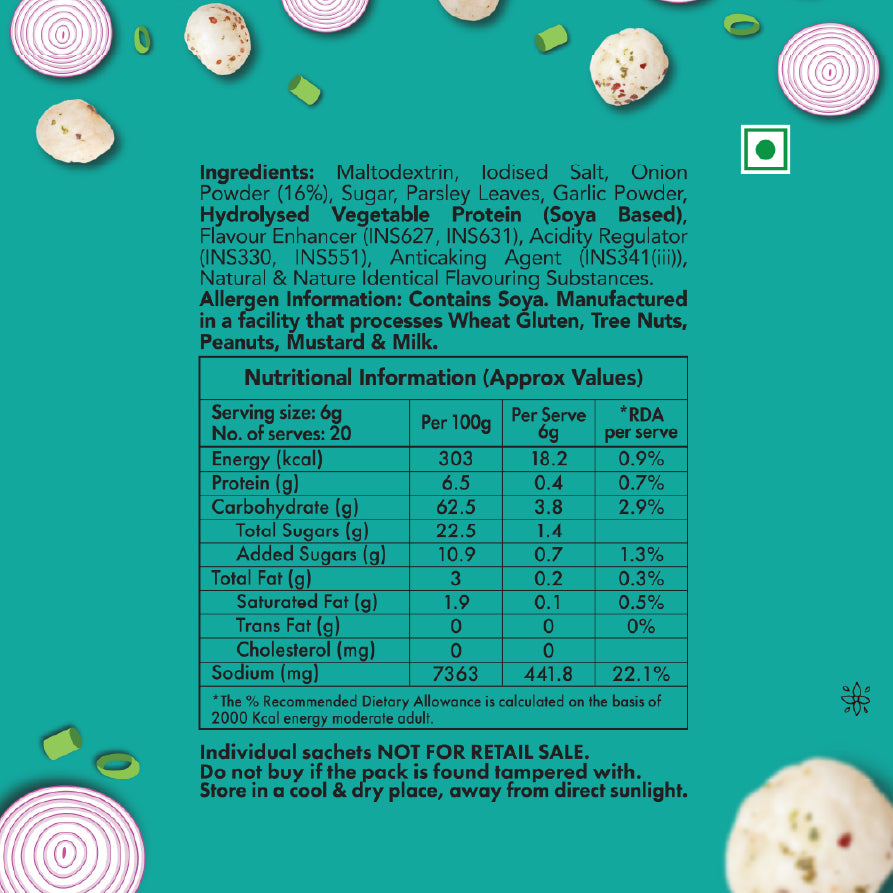 Lotus Makhana Seasoning Cream & Onion Flavour 120gm