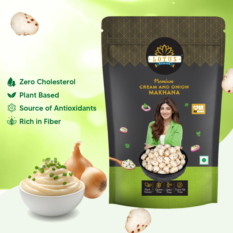 Lotus Flavoured Makhana Cream And Onion 55g – Pack Of 2