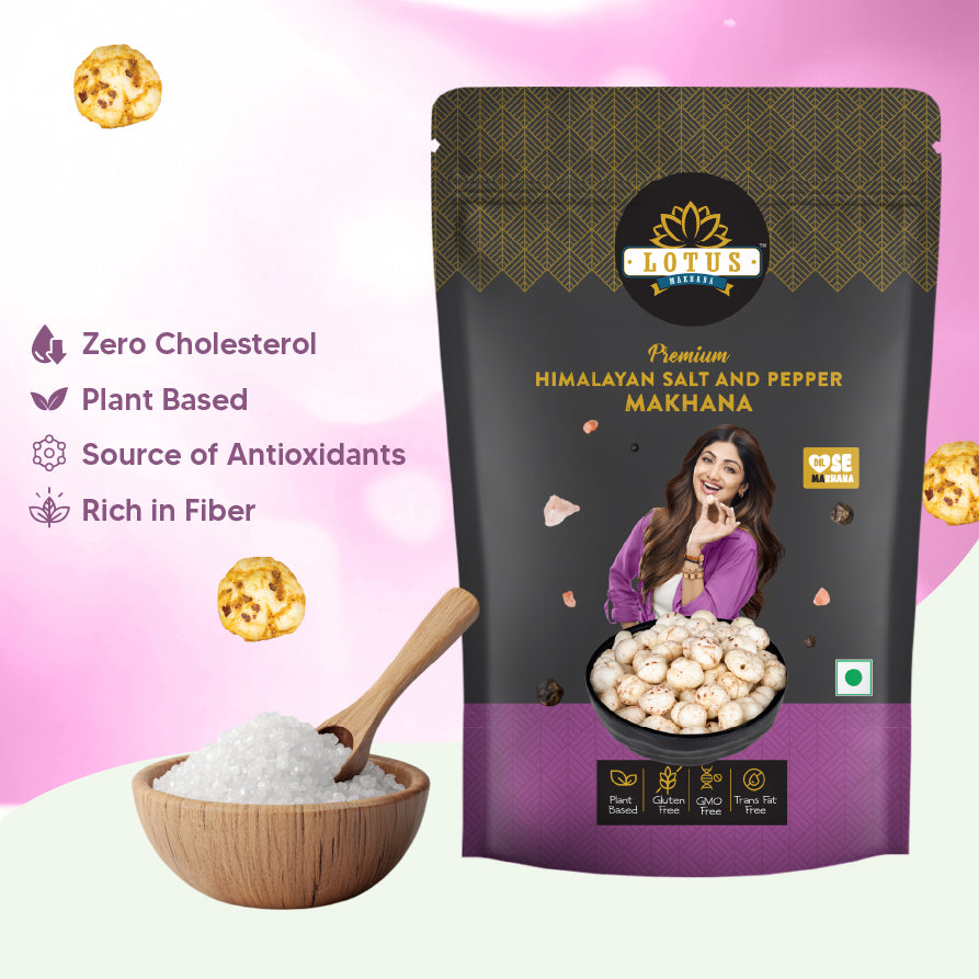 Lotus Makhana Himalayan Salt And Pepper Flavour 55g - Pack Of 2