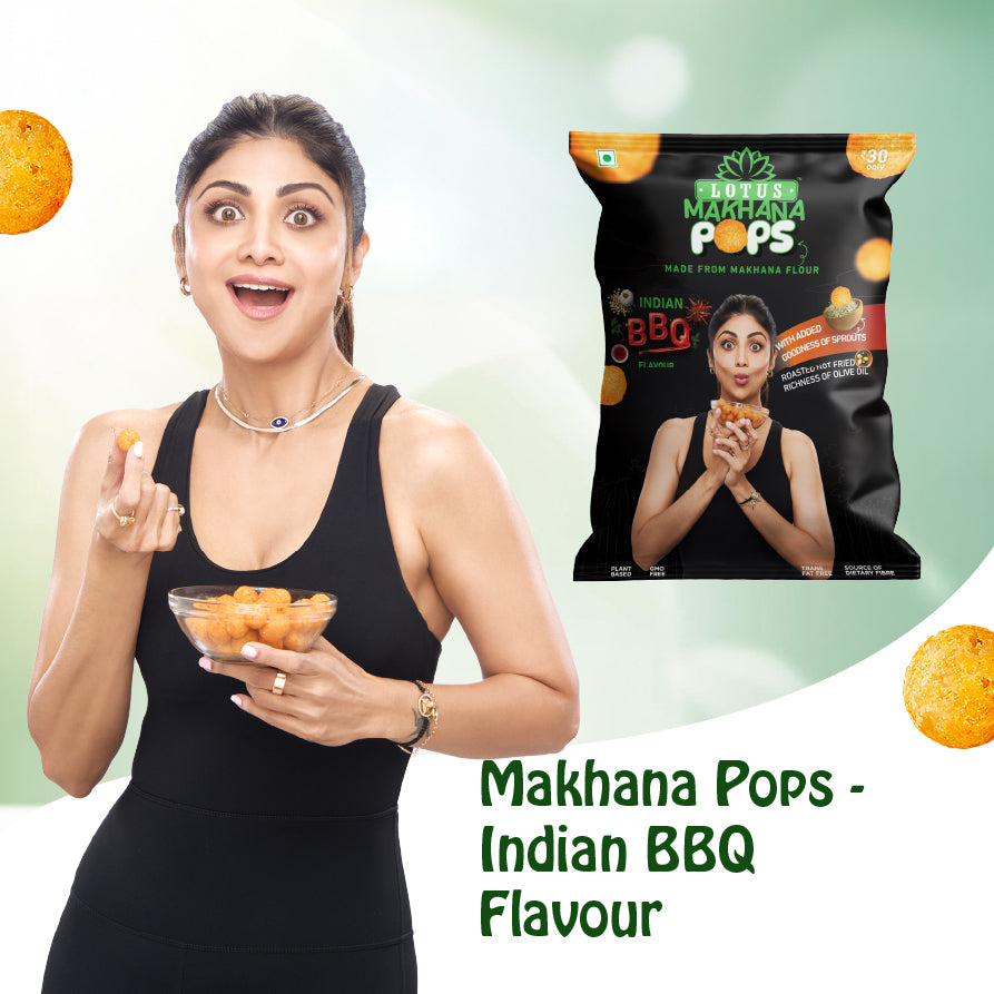Lotus Makhana Pops Indian BBQ Flavour Pillow Pouch