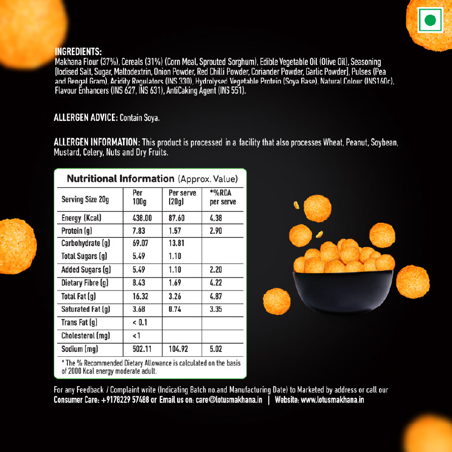 Lotus Makhana Pops Indian BBQ Flavour Pillow Pouch