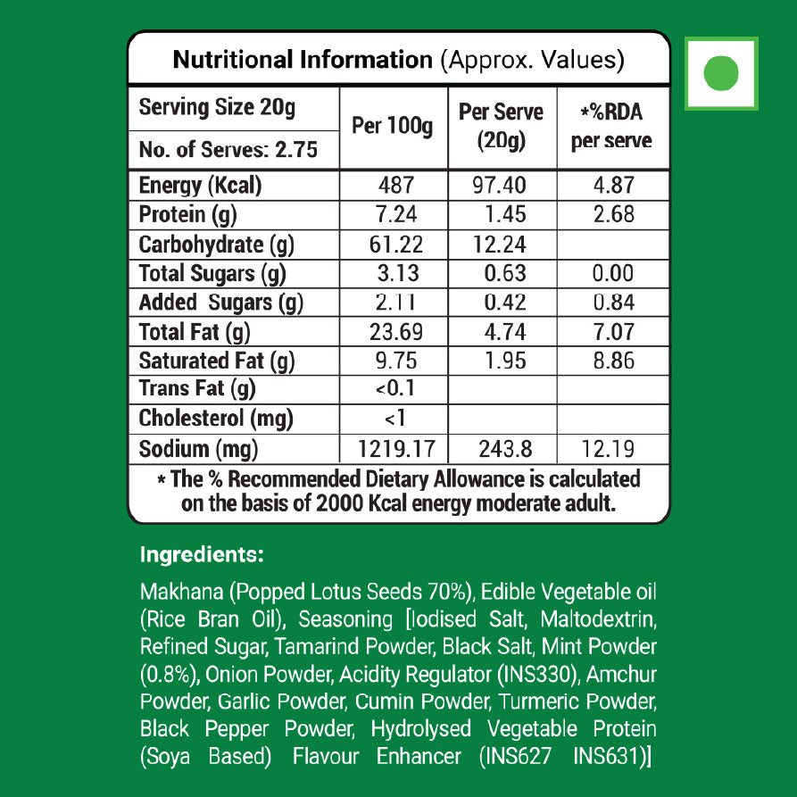 Lotus Makhana Pudina Flavour 55g - Pack Of 2