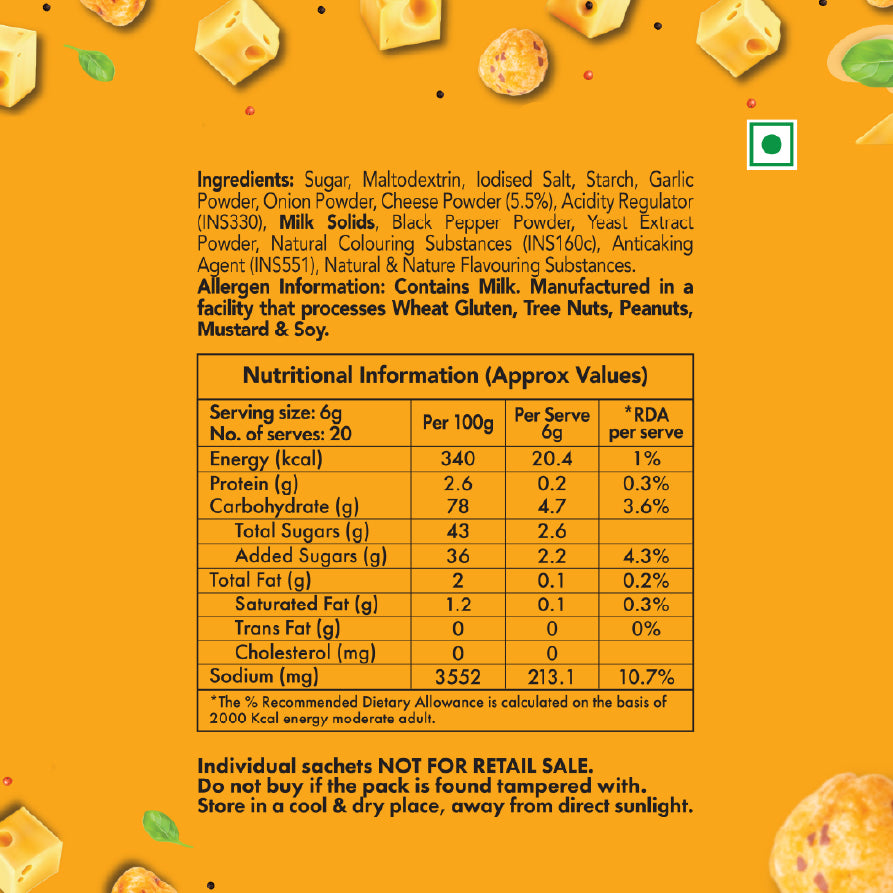 Lotus Makhana Seasoning Italian Cheese Flavour 120gm