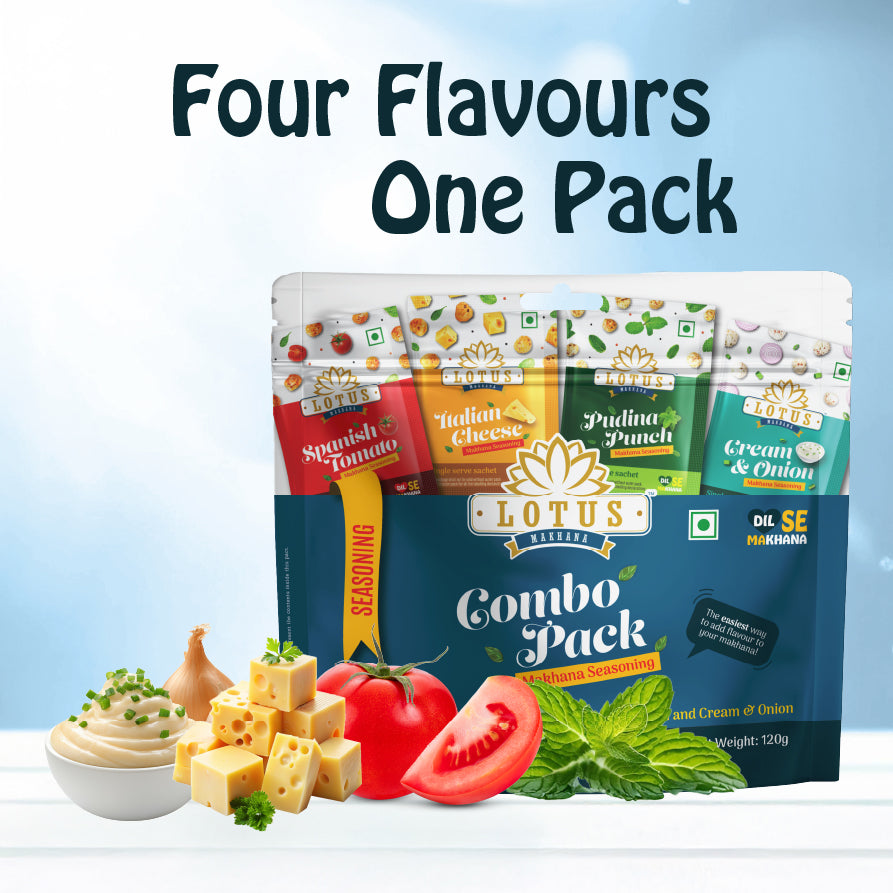 Lotus Makhana Seasoning Combo-Pack 120gm