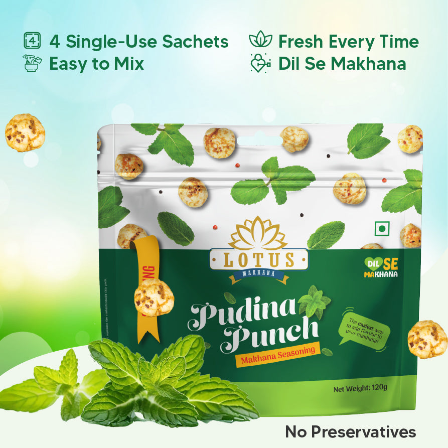 Lotus Makhana Seasoning Pudina Punch Flavour 120gm