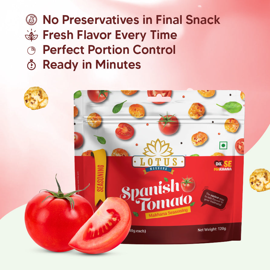 Lotus Makhana Seasoning Spanish Tomato Flavour 120gm
