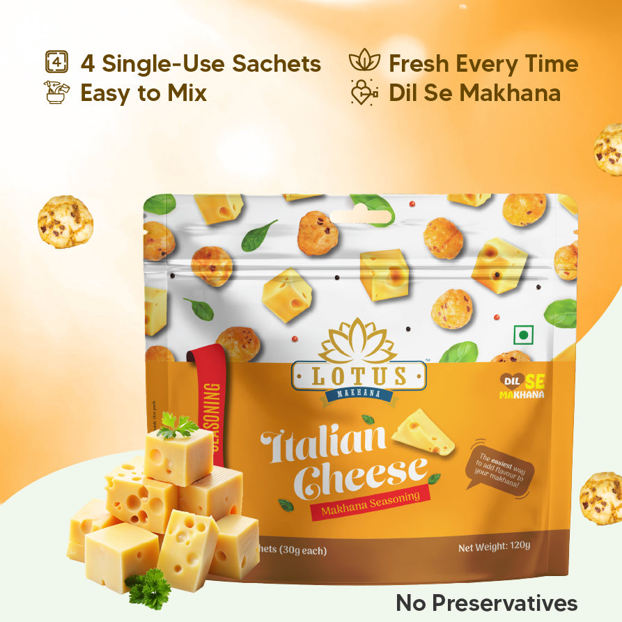 Lotus Makhana Seasoning Italian Cheese Flavour 120gm