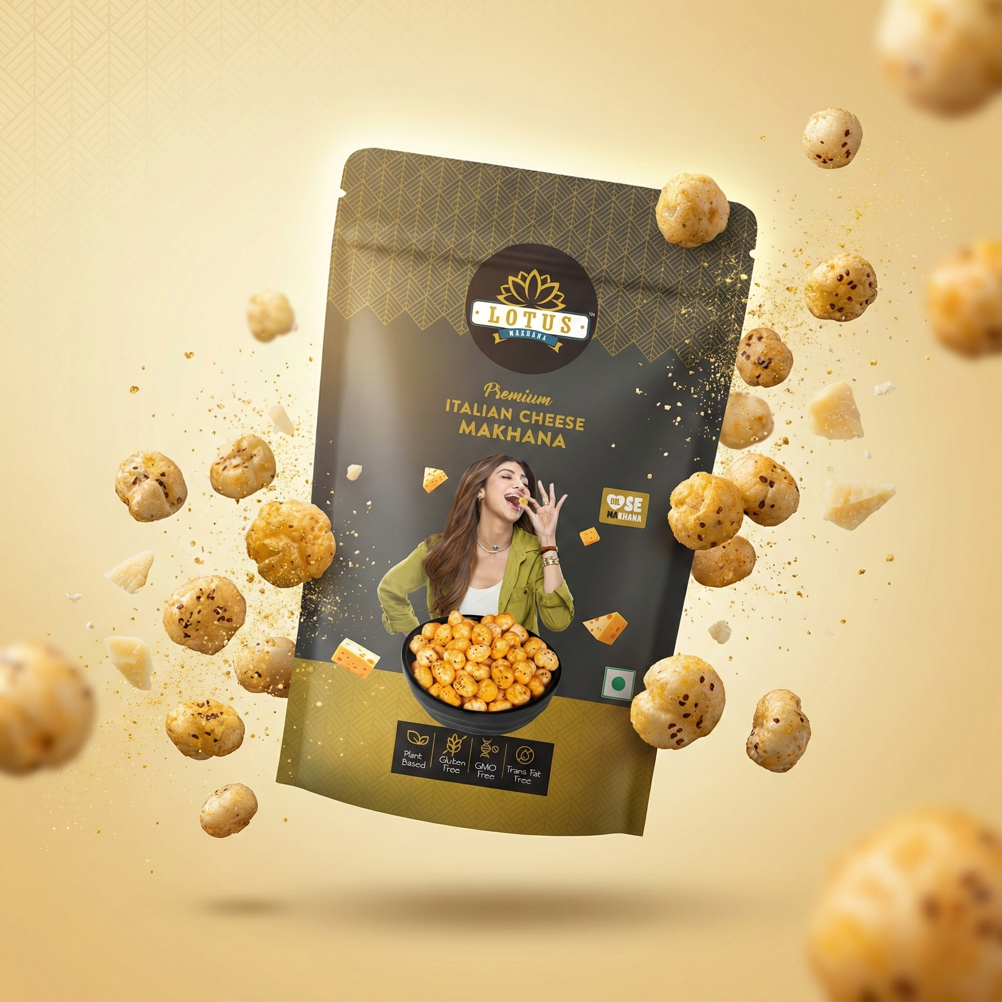 Lotus Makhana Italian Cheese Flavour 55g - Pack Of 2