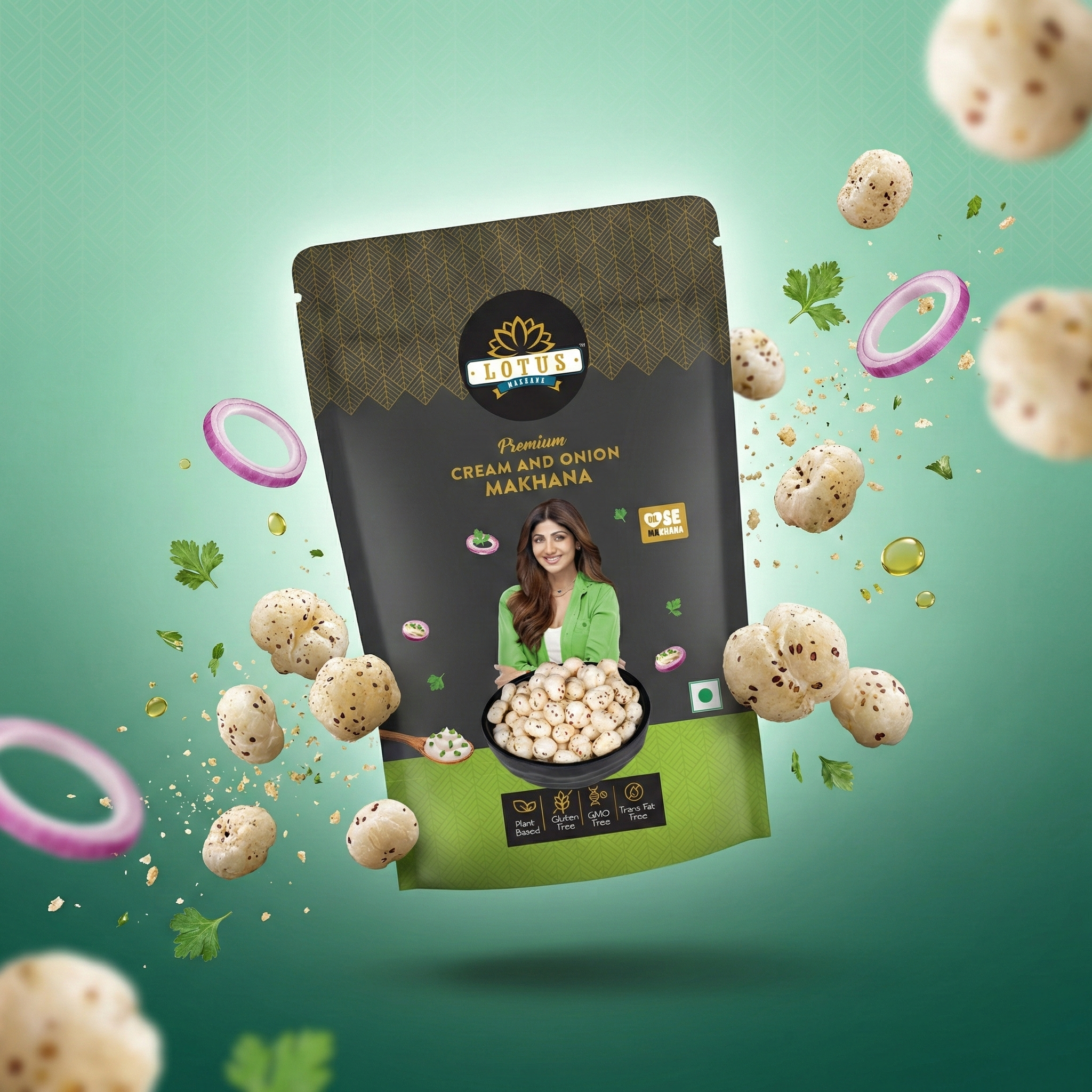 Lotus Flavoured Makhana Cream And Onion 55g – Pack Of 2