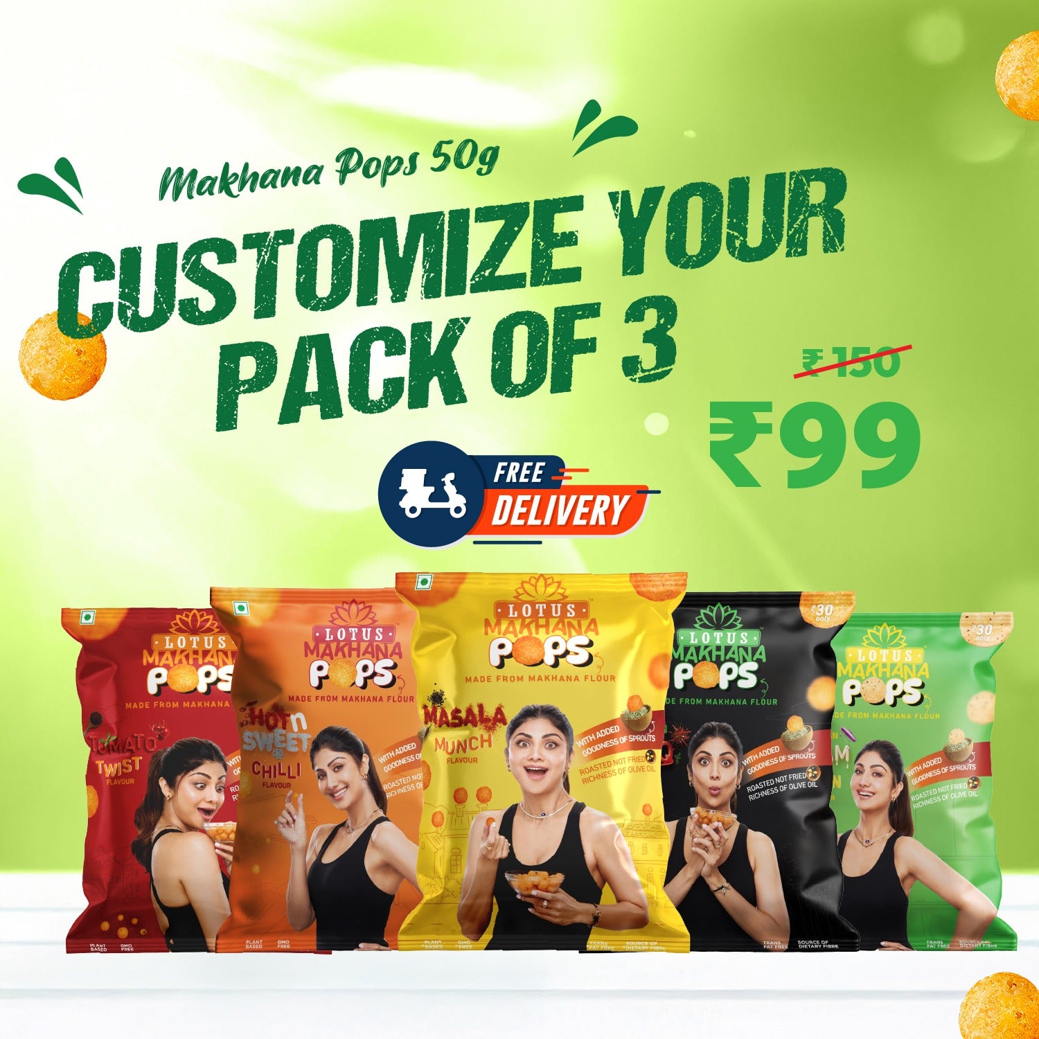 Customize Makhana Pops Pack Of 3