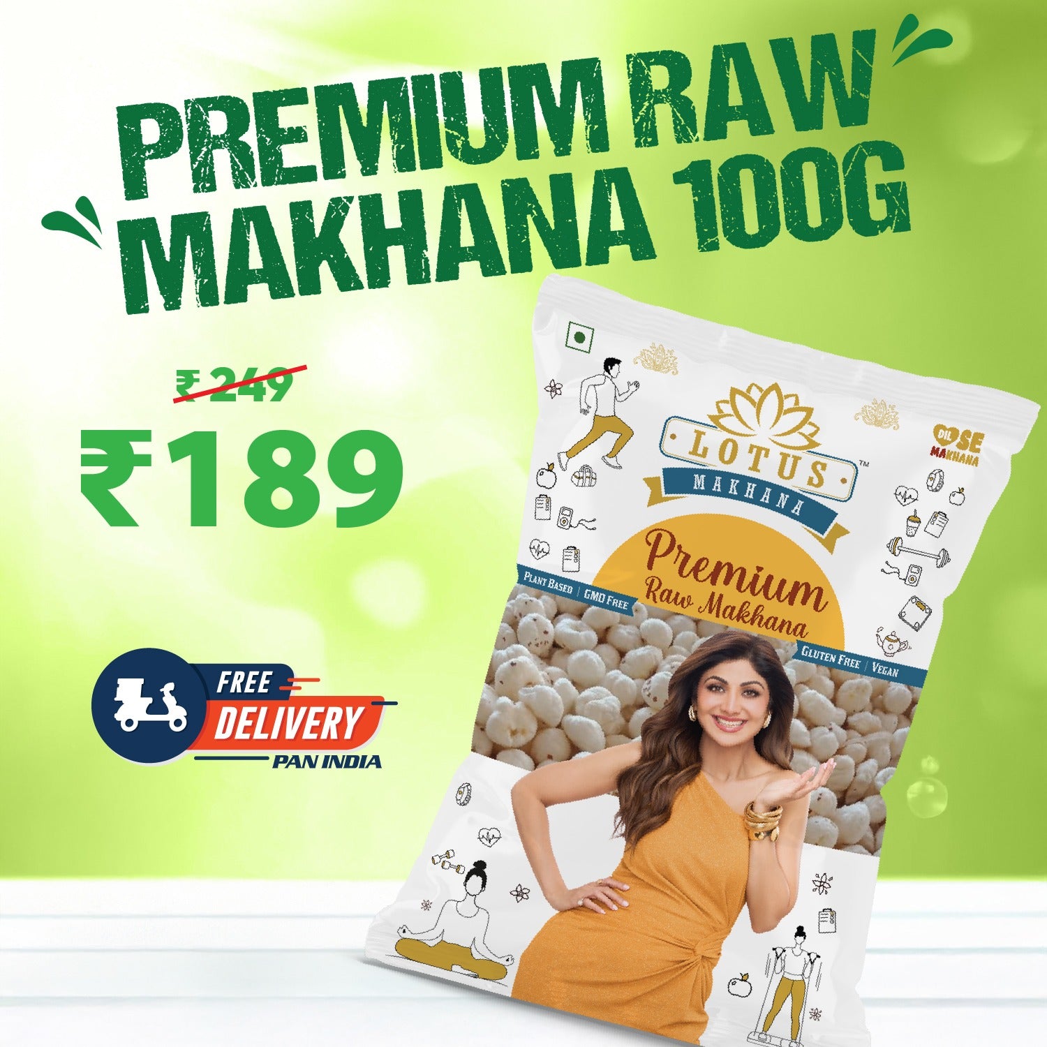 Lotus Premium Raw Makhana 100g - Single Pack