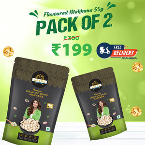Lotus Flavoured Makhana Cream And Onion 55g – Pack Of 2