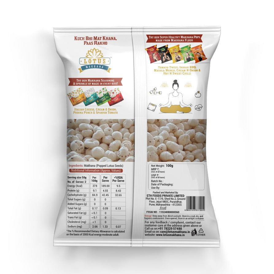 Lotus Premium Raw Makhana 100g - Single Pack