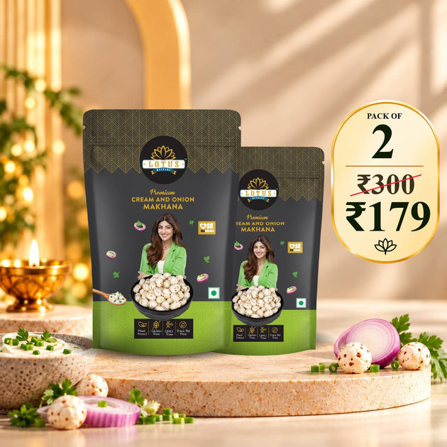 Lotus Flavoured Makhana Cream And Onion 55g – Pack Of 2