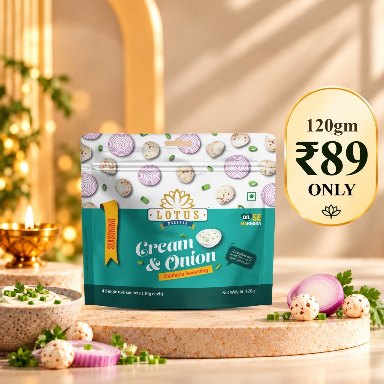 Seasoning For Makhana Cream & Onion Flavour 120gm