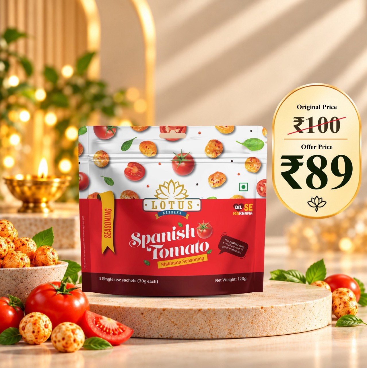 Seasoning For Makhana Spanish Tomato Flavour 120gm
